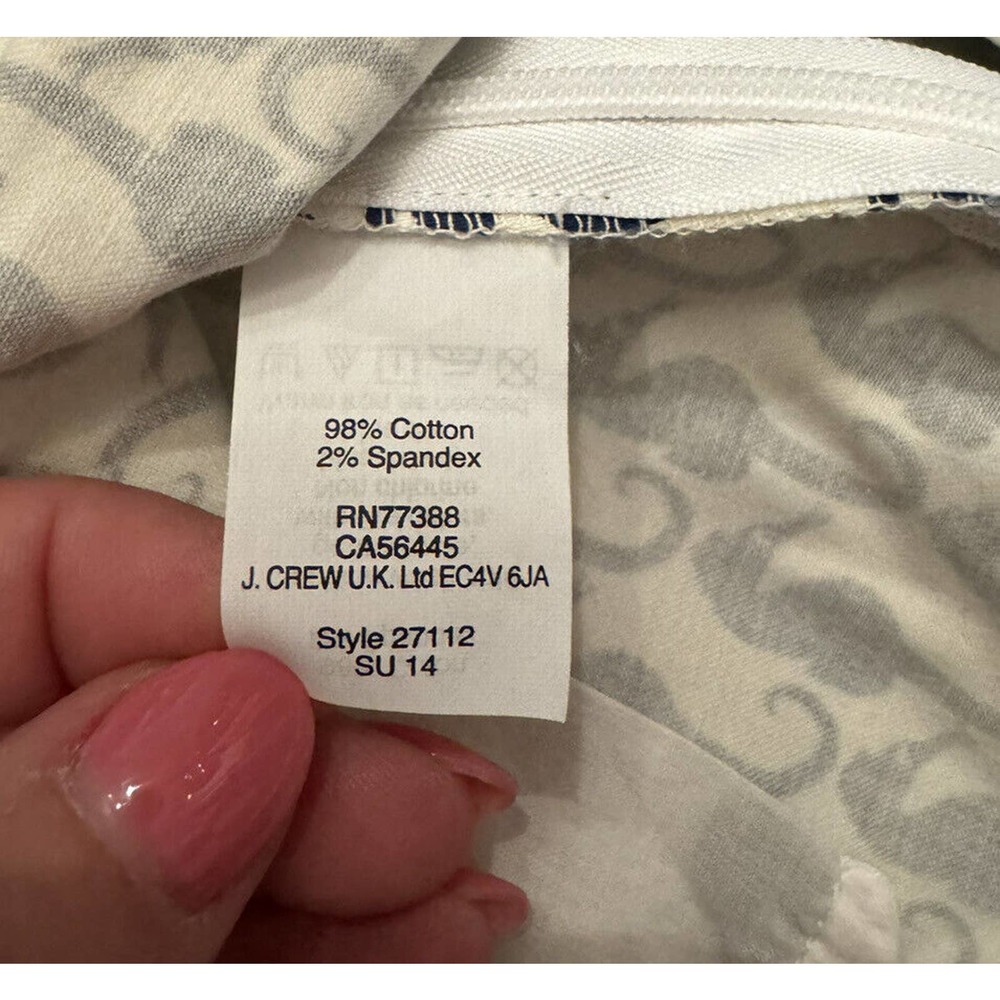 j crew‎ factory blue and white nautical sea horse skirt size 8 - Picture 5 of 6